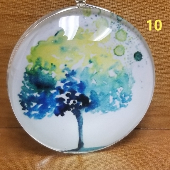 Watercolor Tree Pendant Necklace - Picture 7 of 8